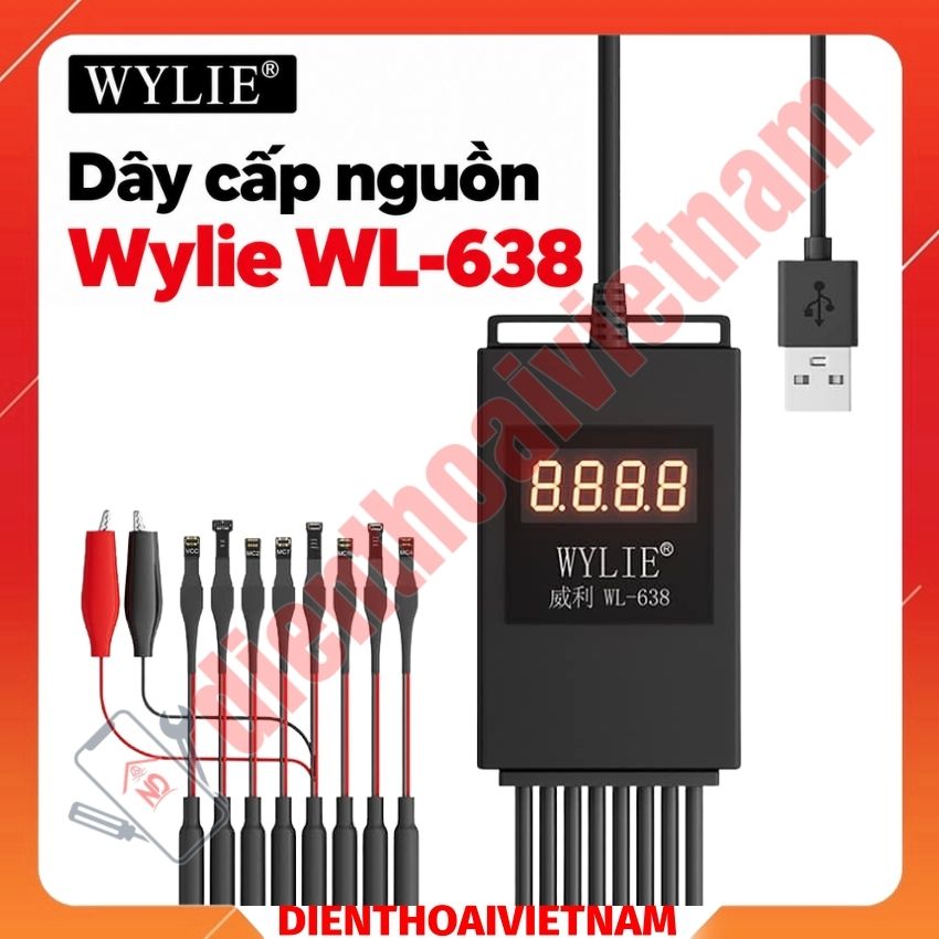 Dây cấp nguồn Wylie WL 638 Smart Power Cable, hỗ trợ iPhone 6 - 15 Pro Max