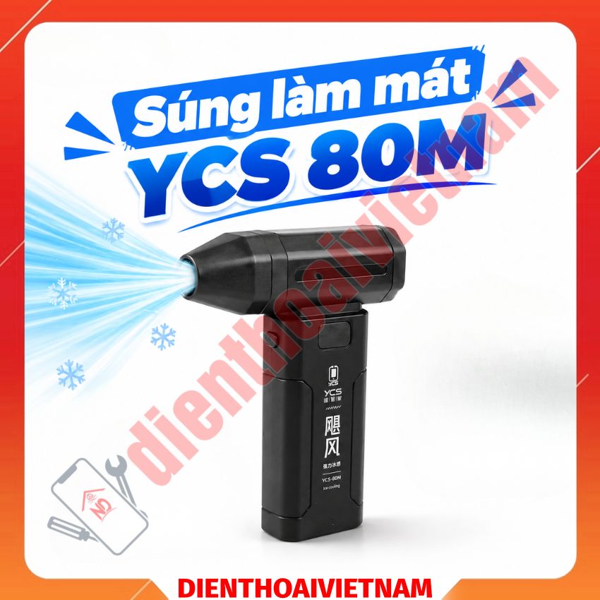 Súng làm mát siêu mạnh YCS 80M Power Fan tích hợp đèn chiếu sáng