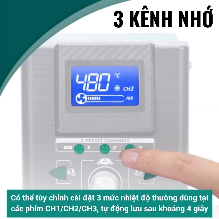 Máy khò siêu kim YIHUA 8509-I Hot Air Gun 170W, kèm 3 đầu khò - Ảnh 3