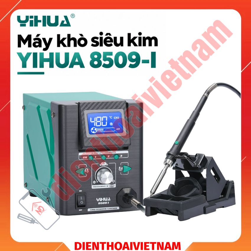 Máy khò siêu kim YIHUA 8509-I Hot Air Gun 170W, kèm 3 đầu khò