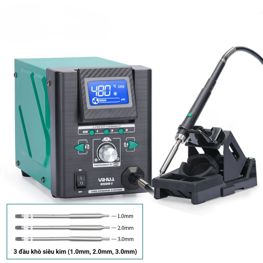 Máy khò siêu kim YIHUA 8509-I Hot Air Gun 170W, kèm 3 đầu khò