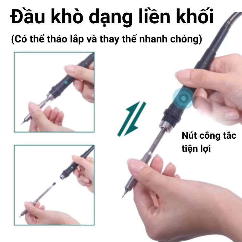 Máy khò siêu kim YIHUA 8509-I Hot Air Gun 170W, kèm 3 đầu khò