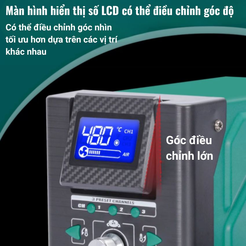 Máy khò siêu kim YIHUA 8509-I Hot Air Gun 170W, kèm 3 đầu khò