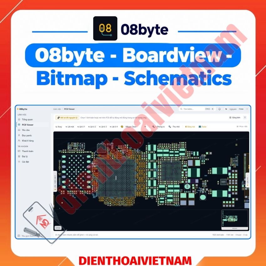 08byte - Boardview - Bitmap - Schematics các dòng Android / IP / Pad / Laptop