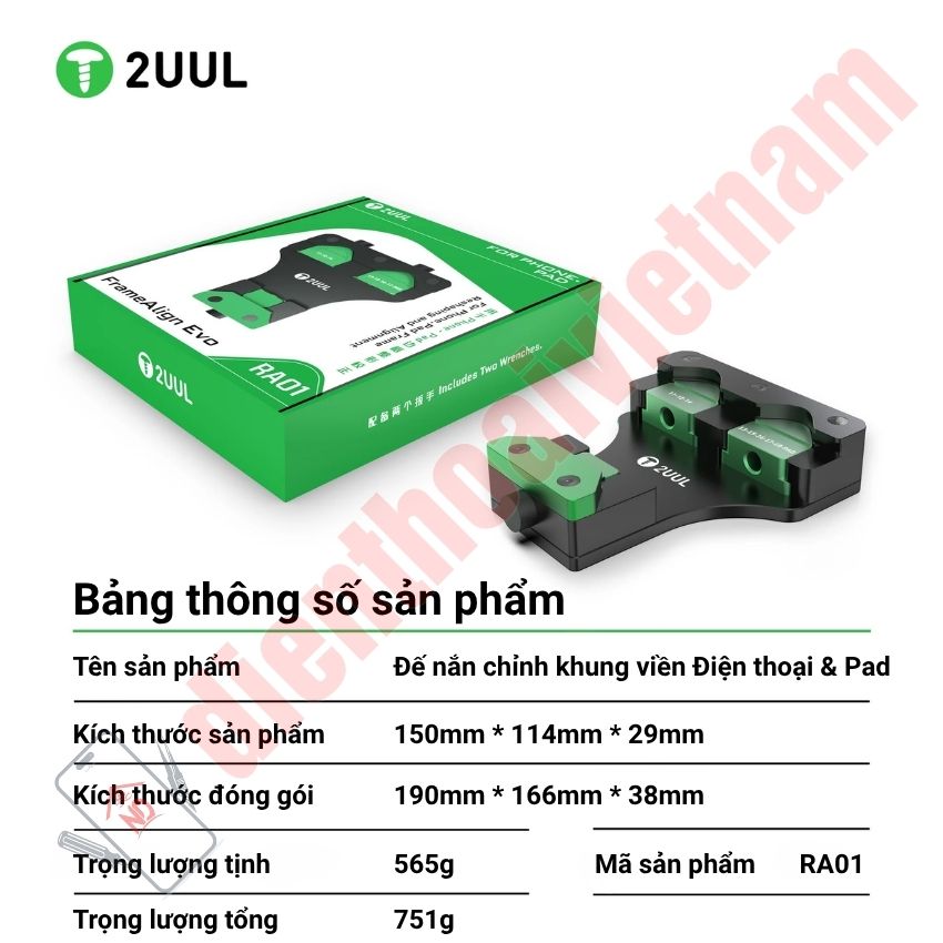 Đế nắn chỉnh khung viền 2UUL RA01 Frame Align Evo hỗ trợ IP / Pad