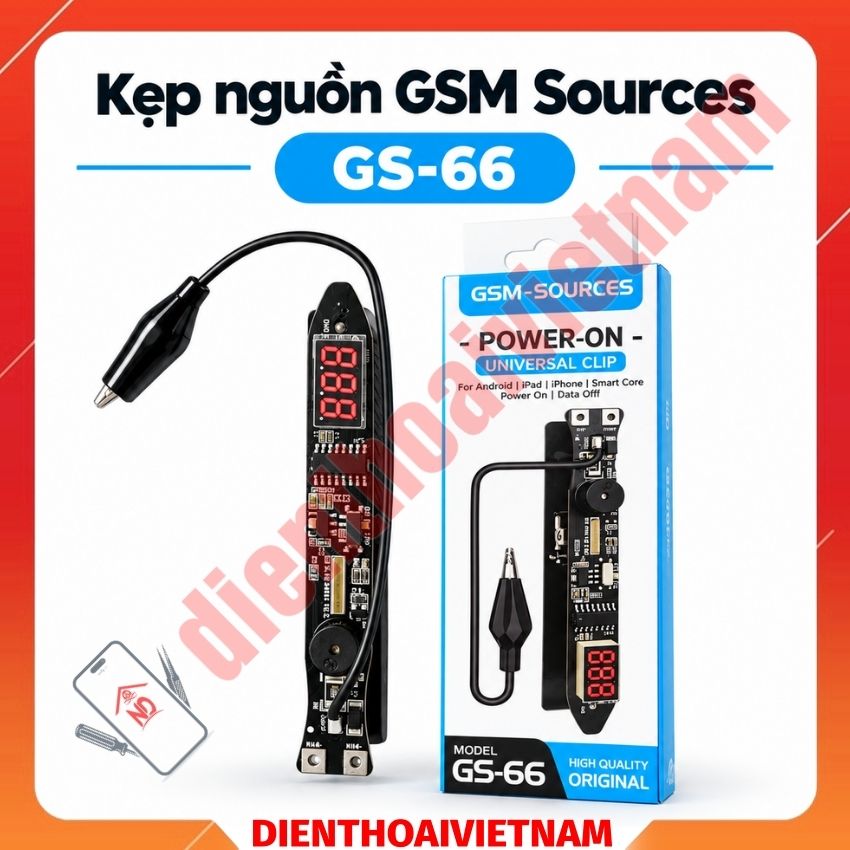 Kẹp nguồn GSM Sources GS 66 Power-On Universal Clip tích hợp màn hình