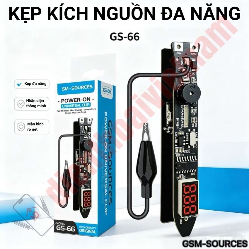 Kẹp nguồn GSM Sources GS 66 Power-On Universal Clip tích hợp màn hình