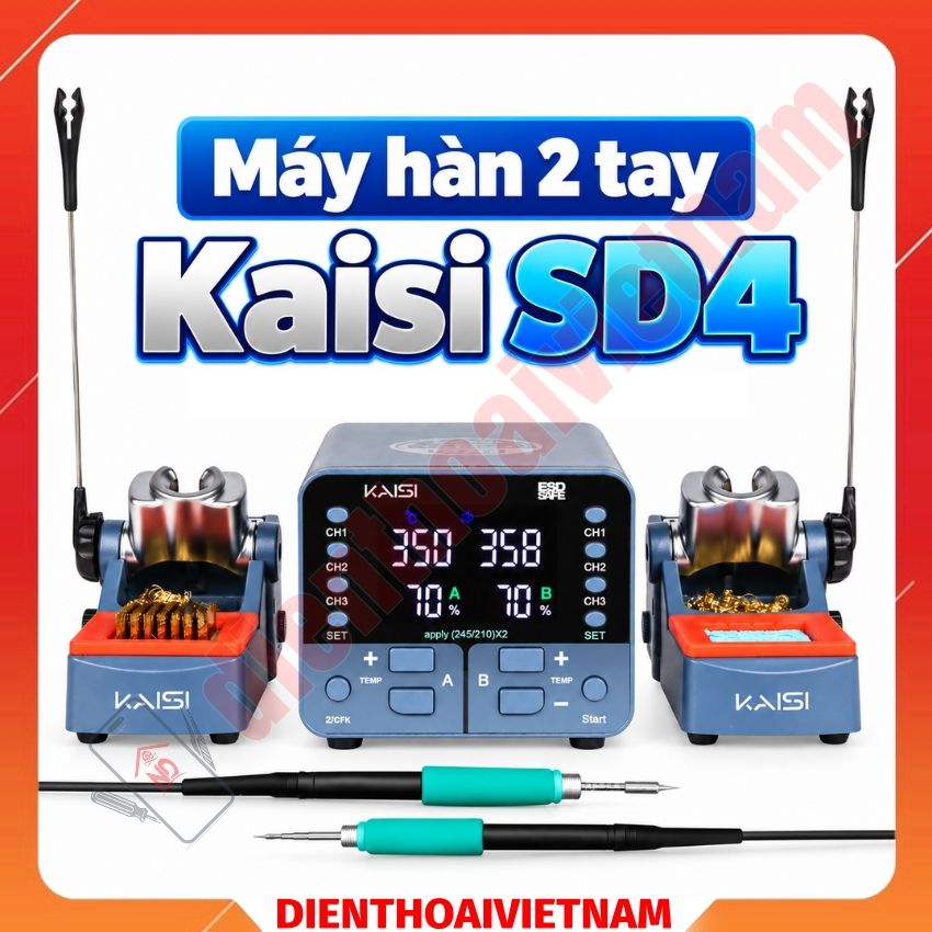 Máy hàn 2 tay Kaisi SD4 Dual Soldering Station hỗ trợ tay hàn C210 - C245