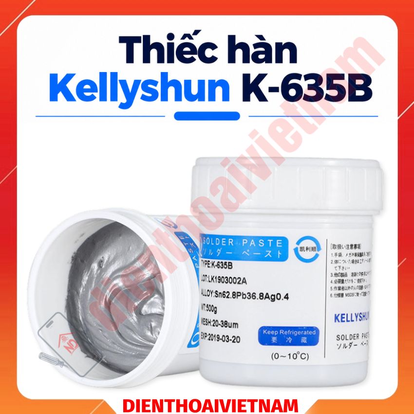 Thiếc hàn Kellyshun K-635B 183° Solder Paste, hàn linh kiện SMD - BGA