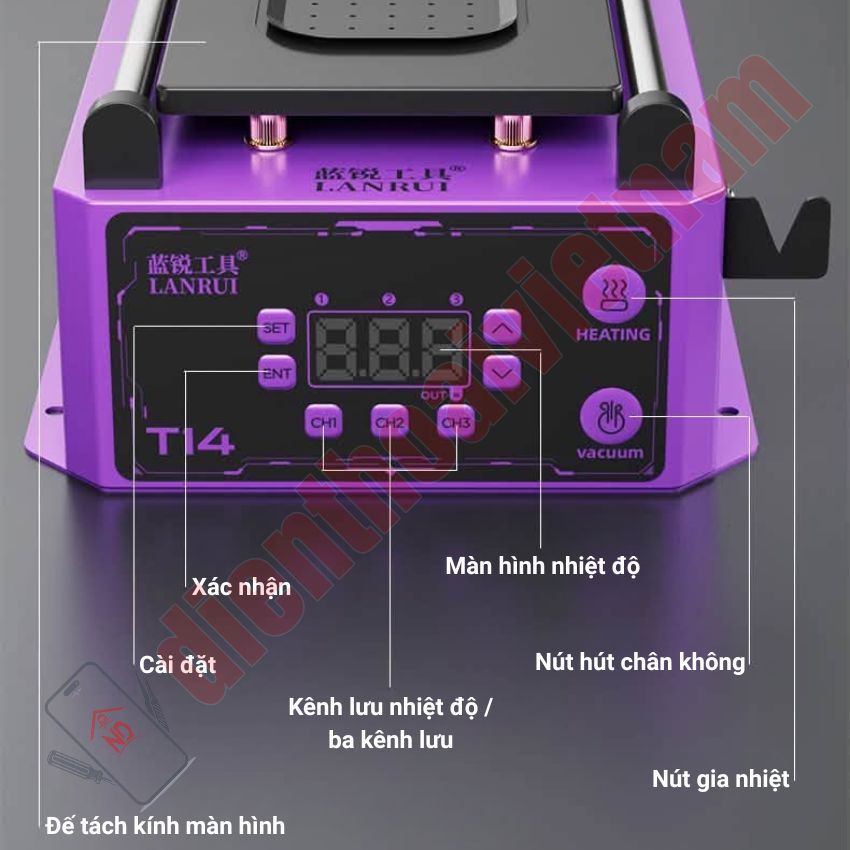 Máy tách kính Lanrui T14 Screen Separator, gia nhiệt nhanh - lúc hút mạnh