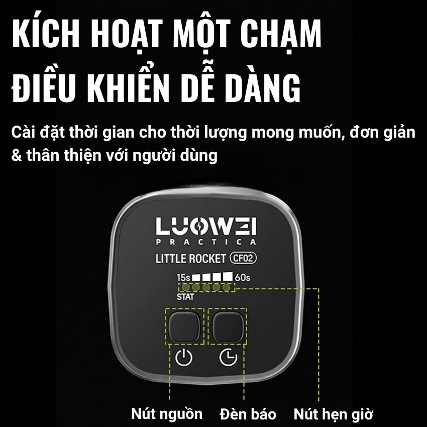 Đèn UV Luowei CF02 Small Rocket UV Lamp, sấy khô keo nhanh