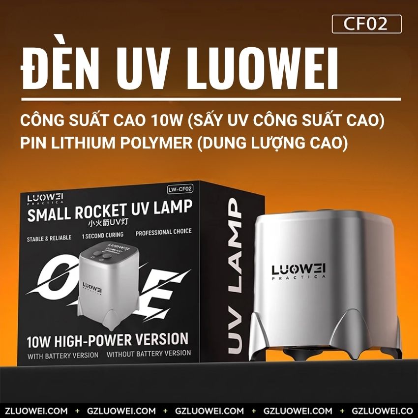 Đèn UV Luowei CF02 Small Rocket UV Lamp, sấy khô keo nhanh