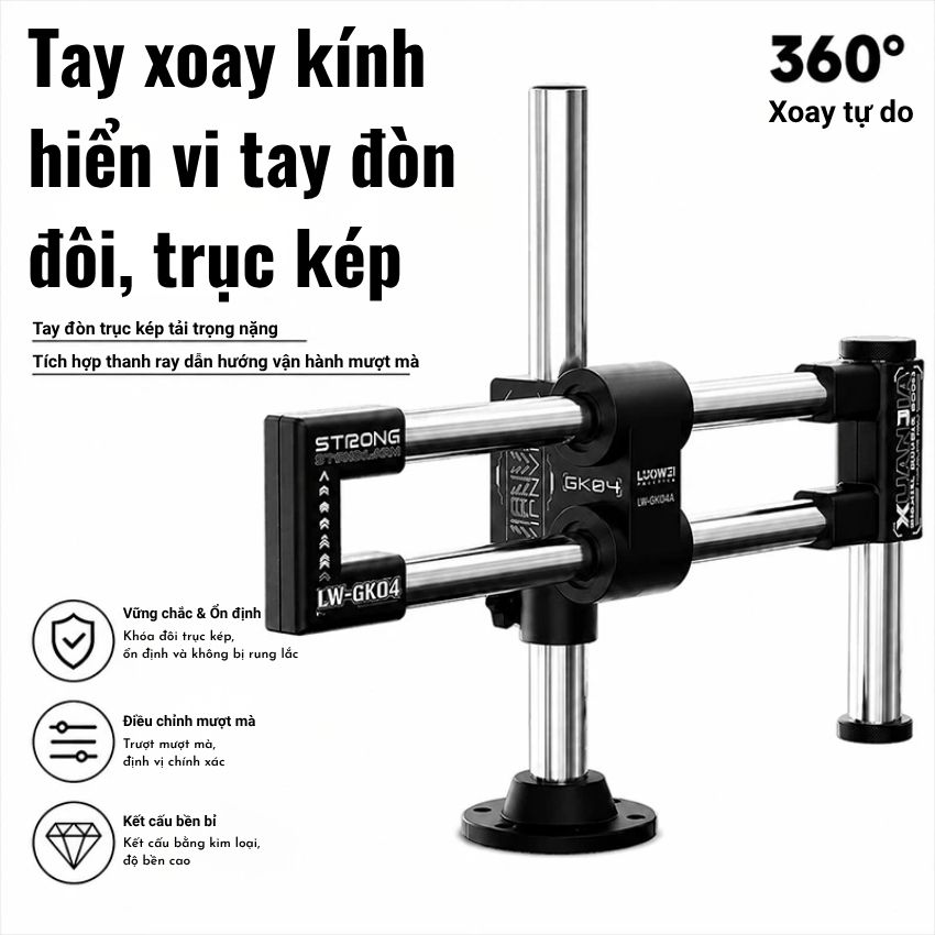 Tay xoáy kính hiển vi Luowei LW GK04 Microscope Swing Arm, xoay 360°