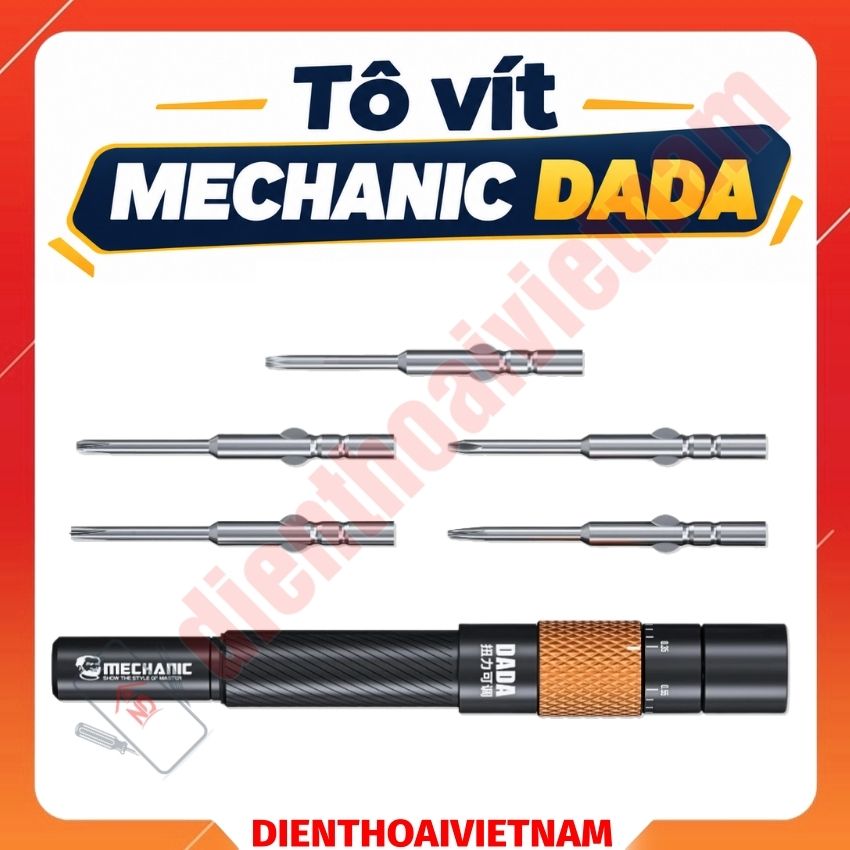 Tô vít Mechanic DADA Scredriver kèm 5 đầu vít thay thế