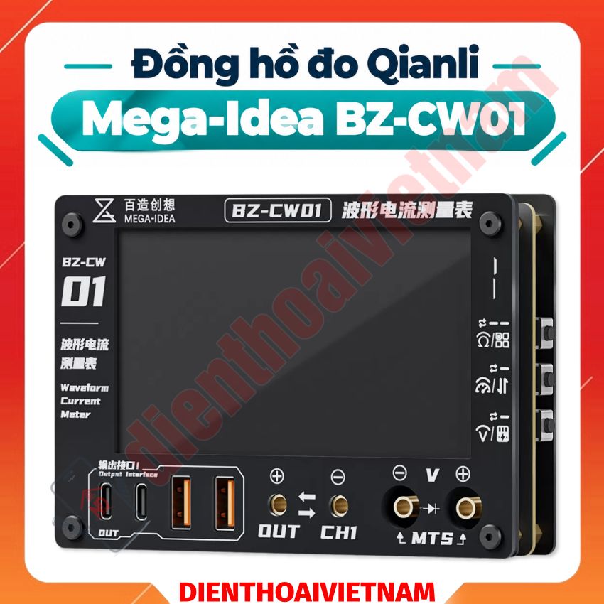 Đồng hồ đo Qianli Mega-Idea BZ-CW01 Waveform Current Meter diot, nhớ kênh, đo điện áp, thông mạch
