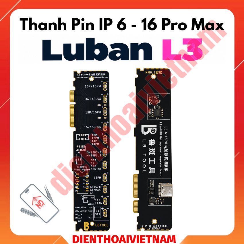 Thanh Pin IP 6 - 16 Pro Max Box Luban L3