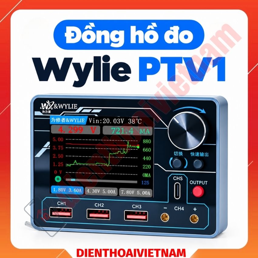 Đồng hồ đo Wylie PTV1 Smart Power Meter – đo diot, nhớ kênh, đo điện áp nhanh chóng
